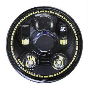 DOT E-Mark Ceadaithe 5.75 Teilgeoir Ceannlampa LED faoi stiúir Sliseanna Lionsa Geal Super uiscedhíonach geal Do Harley Motorcycle